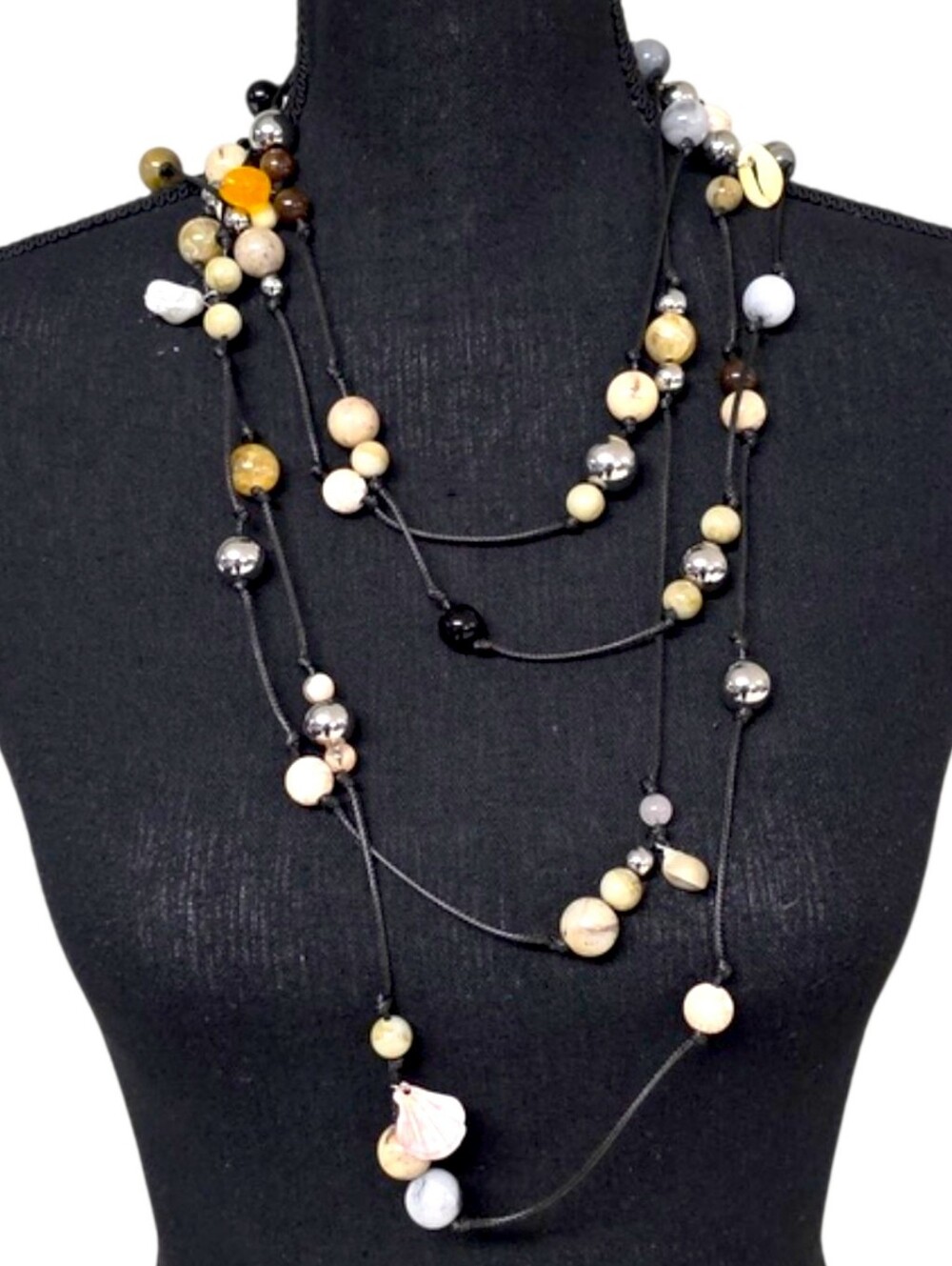 ZARA Mult-Beaded Cord Necklace